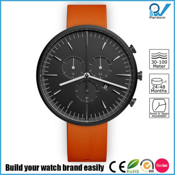 PVD black stainless steel case chronograph with date multifunctions stainless steel SGS test nickel free watch