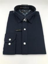 Standard Collar Solid Color Dark Slim Fit Shirts
