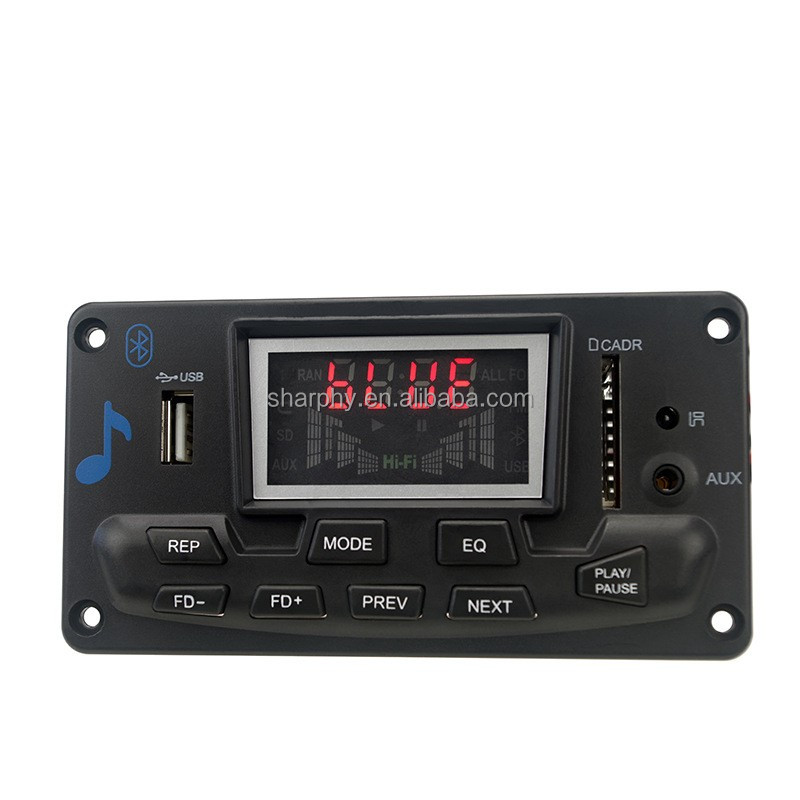 12V Bluet MP3 Decoder Audio Module Spectrum Display Lossless APE Decoding Support APP EQ FM AUX Car Accessories