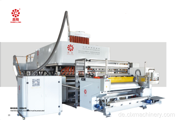 Vollautomatische Frischhaltefolienmaschine mit drei Schrauben