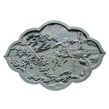 CNC Carved Green Slate Granite Garden Wall Design for Decoration