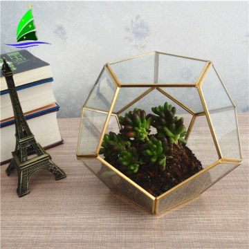 Glass geometric terrarium decorations