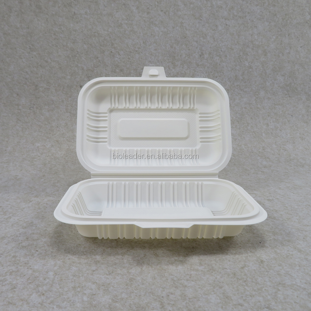 Biodegradable disposable cornstarch compostable food container