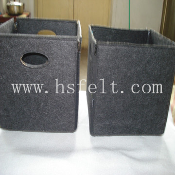 grey square Felt Basket Felt Storage Basket,Felt Storage Bag Box