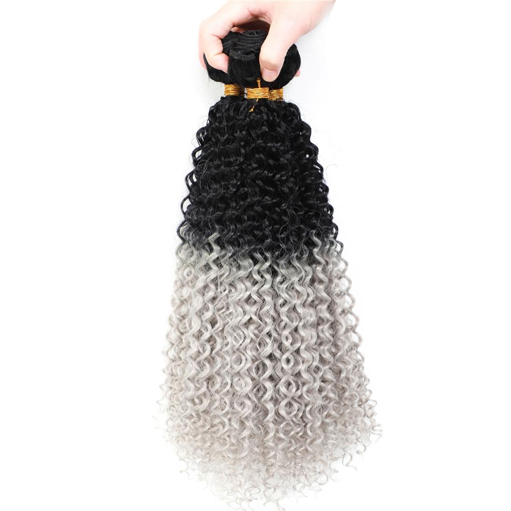 MYZYR 100 Gram/Piece8inch ~30inch Kinky Curly Hair weaving Black Color double machine weft Synthetic hair bundle