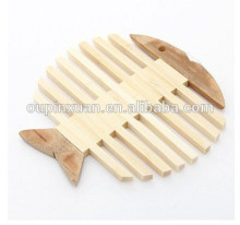 bamboo canister set Fish shape bamboo heating mat insulation mat coffee pad