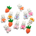 100 stks Kawaii Cartoon Konijn Wortelen Plat Hars Cabochon Fit Telefoon Decor Scrapbooking Ambachten DIY Kids Haar Boog Accessoires