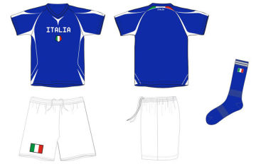 Oem Italia Football Jerseys And Shorts With Socks Cool Dry Sublimated Soccer Team Uniforms