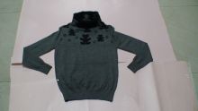 Cotton Dark Ladies Short Pullover Sweaters With Turtle Neck, Panda Emboridery