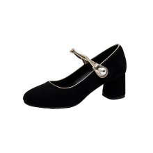 Chunky Heel Mary Jane Shoes Ankle Strap Low