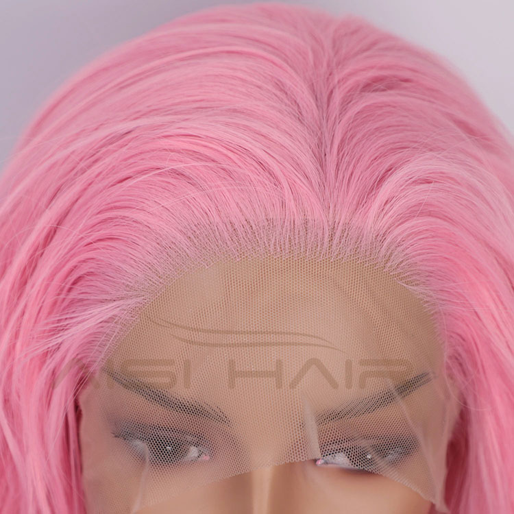 Aisi Hair Wholesale Medium Long Body Wavy Pink Wig Long Wavy Swiss Lace Wig Synthetic Lace Frontal Hair Wigs For Black Women