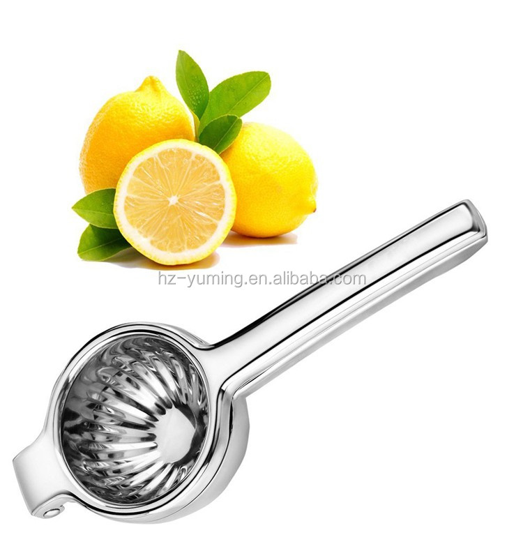 Factory Wholesale custom Logo Manual Citrus Press Juicer Silicone Handles Heavy Duty Metal Stainless Steel Lemon Squeezer