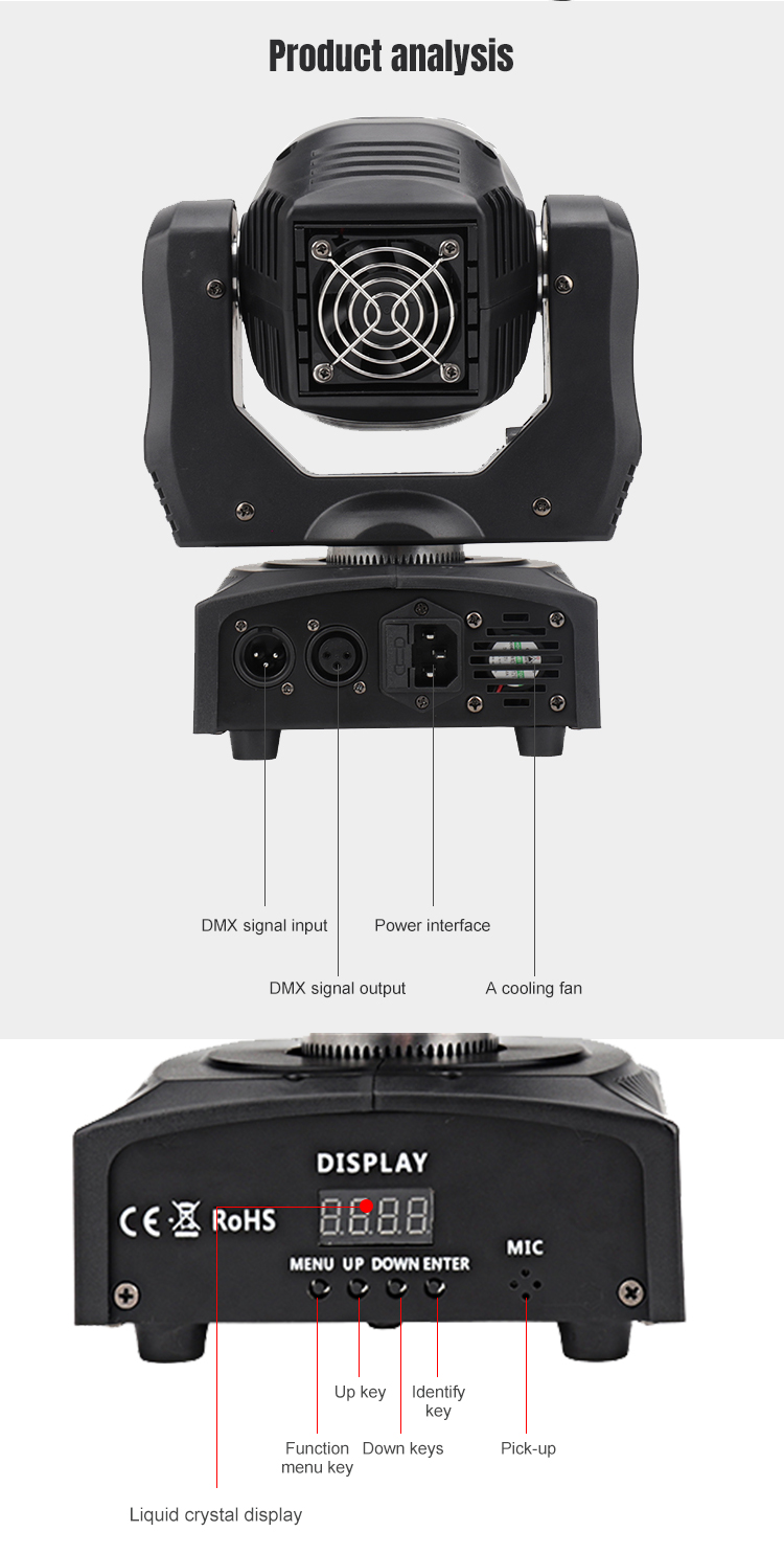 OKELI High Brightness 60w CMY DMX beam 3in1 led stage light