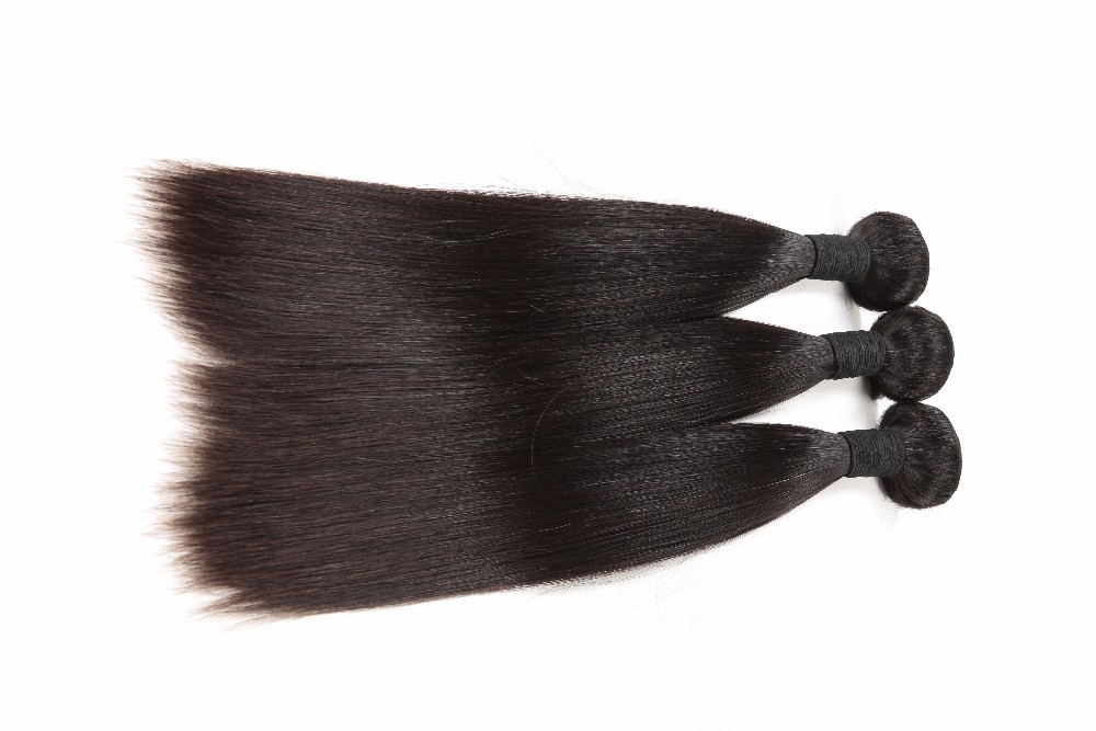 Factory Price Hot Sale brazilian silk straight hair virgin human hair weaving with lace closure STW 4*4