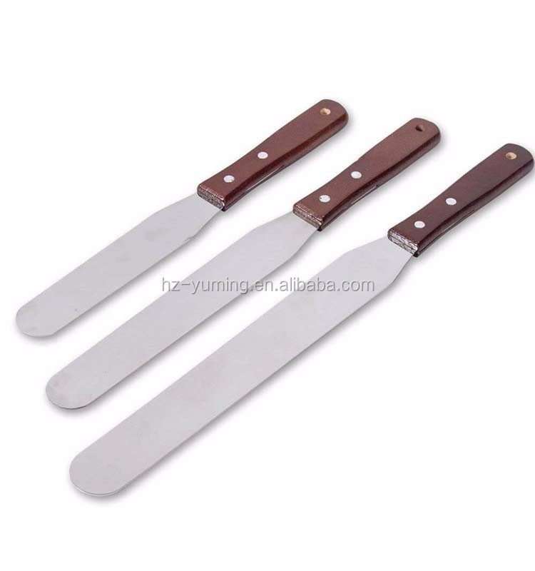 Amazon Hot sale 3pcs Metal mini icing spatula,rubber spatula