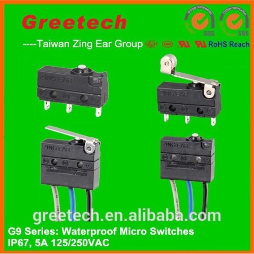 waterproof push button switch 12v, Taiwan Zing Ear micro switch t125 5e4