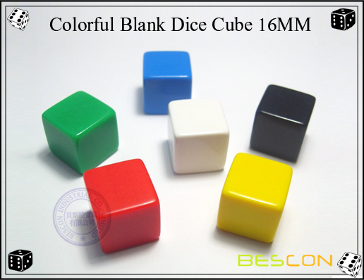 Colorful Blank Dice Cube 16MM