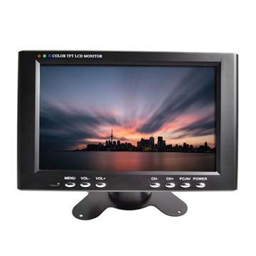 POS displays 7 inch resistive touch LCD monitor 4-wire resistive built-in VGA/AV/USB port desktop