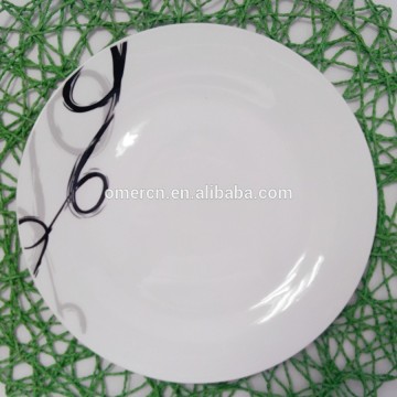 White ceramic dinner plates with decal , 10.5" dinner plates/pizza plates