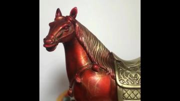 Small cast bronze Chinese horse statue for sale