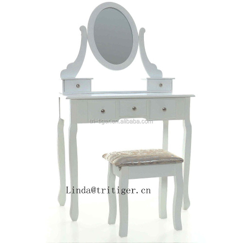 Factory Wooden Mirrored Dressing Table Designs With Drawer