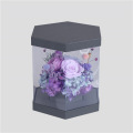 Boîte à fleurs transparentes de luxe hexagone avec fenêtre transparente