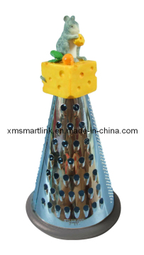 Polyresin Sculpture Cheese Mouse Stainless Steel Grater for Kitchen Gadgets