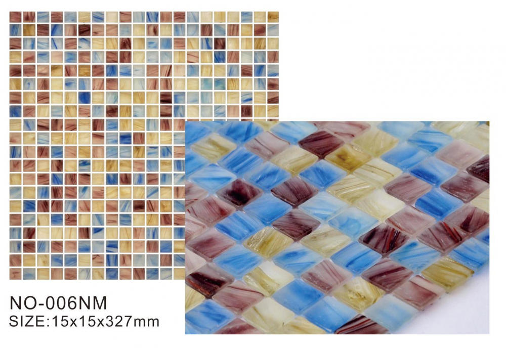 Opaque Main color blue glass mosaic tiles