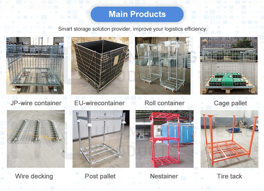 Heavy Duty Warehouse Materials Handling Transport Foldable Steel Box Pallet