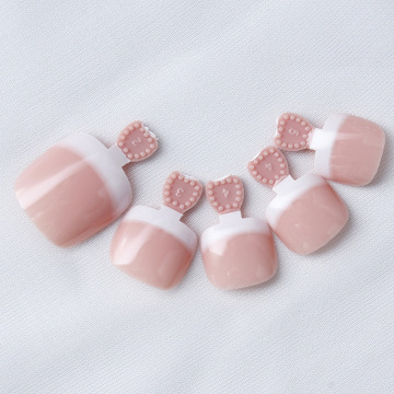 Nadeco French Toe Tips, 24 Pcs, Nude Pink with Smile Line