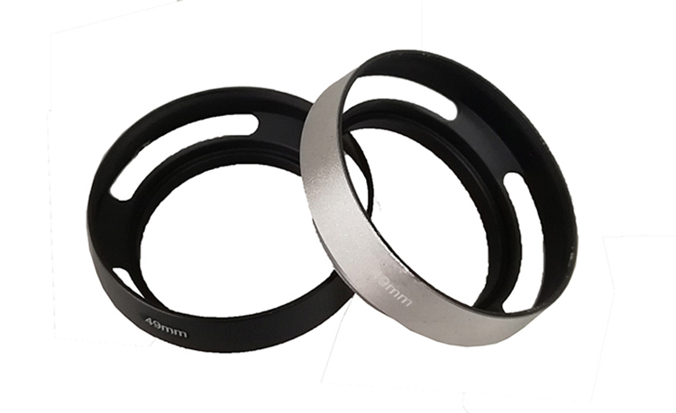 Black Silver Metal Lens Hood