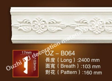 PU(polyurethane) Cornices Pu Decorative Mouldings