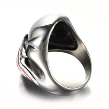 Low MOQ American flag enamel skull ring
