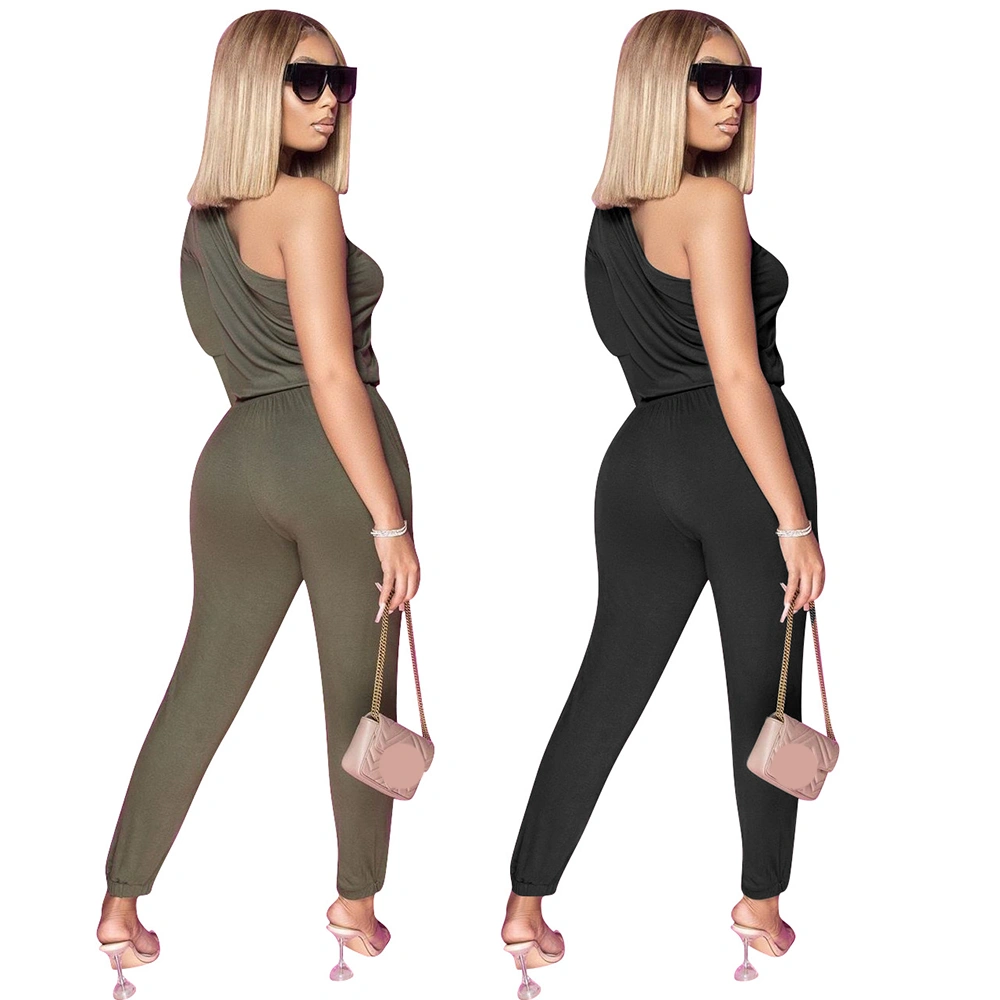 Top Quality Autumn Fall Drawstring off Shoulder Workout Women Jumpsuits and Rompers 2020 Long Sleeve Jumpsuit Women