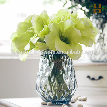 Handblown Blue Glass Flower Vase