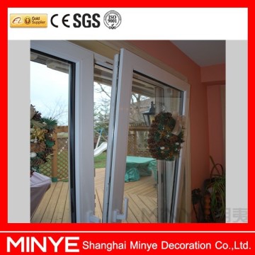 PVC frame tilt turn door/safety design glass door/plastic doors/vinyl tilt turn door