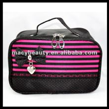2014 striped cosmetic case with mirror
