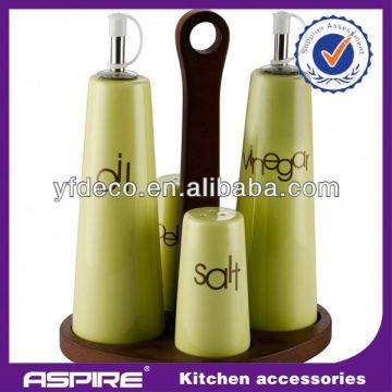 kitchen set oil vinegar glass bottle