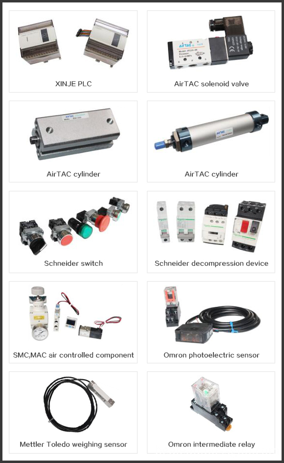 Partes da máquina de enchimento para baixo