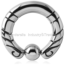 316L Surgical Steel Totem Ball Closure Ring
