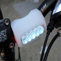Bicicleta 5 led silicona linterna bicicleta luz frontal brillante