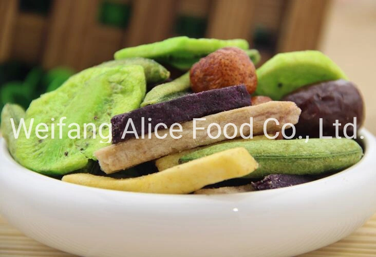 China Fried Vegetable Supplier Export Standard Fried Fruits Chips Vf Mixed Fruits