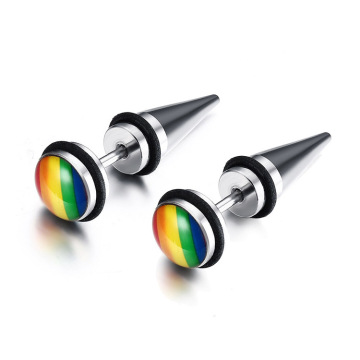 Punk rainbow lesbian gay pride stud earrings