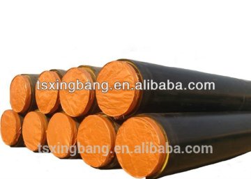insulating pipes and fittings with polyurethane foamed plastic and high density polyethylene casing pipes