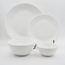 hot selling white embossed new bone dinnerware set