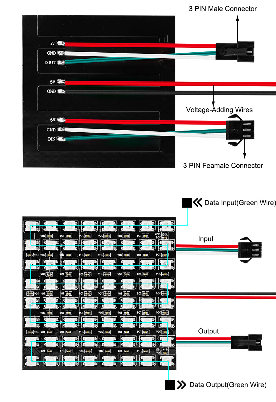 High Resolution Addressable Led Matrix Panels - Ws2812b 8x8 Digital ...
