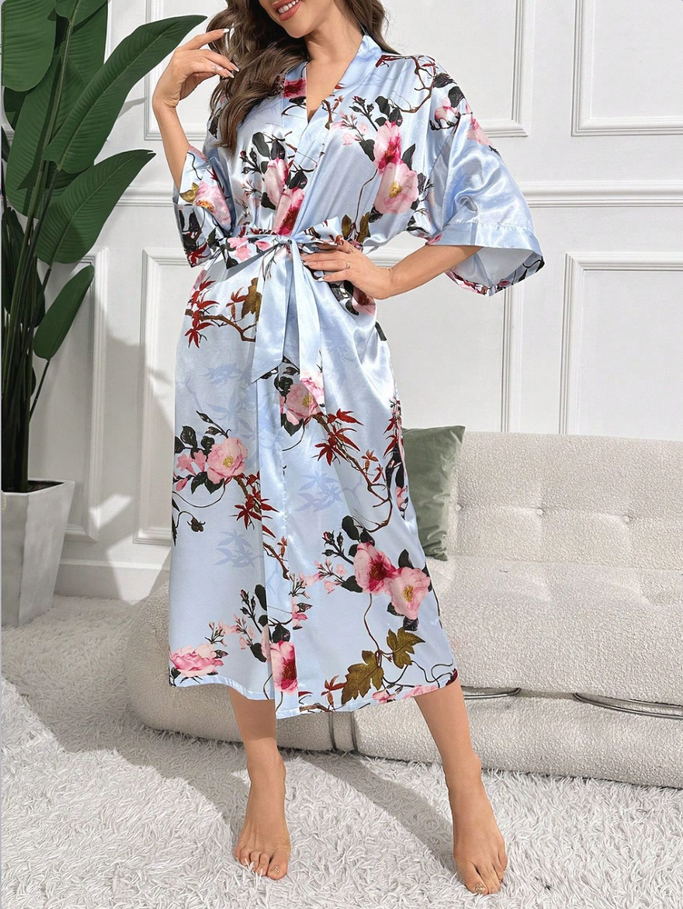 Роскошный шелковый пижамный галстук с принтом Pure Luxury Silk Feel Printed Pajamas Tie Pure
