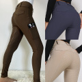 Pantaloni marroni di leggings equestri femminili