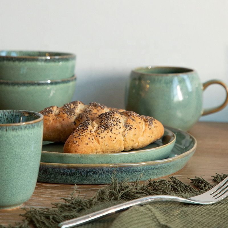 Reaktif Sır Seramik Stoneware Akşam Yemeği Seti