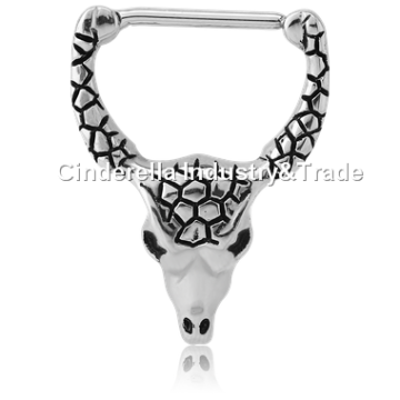 Surgical Steel Kool Katana Nipple Clicker Buffalo-Head